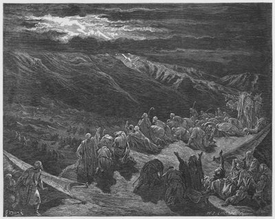 ギュスターヴドール聖書：シナイ山に法律を与える 作： Gustave Dore